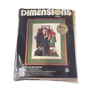 Vintage 1981 Dimensions Norman Rockwell Doctor and the Doll Crewel Kit 1202 NEW